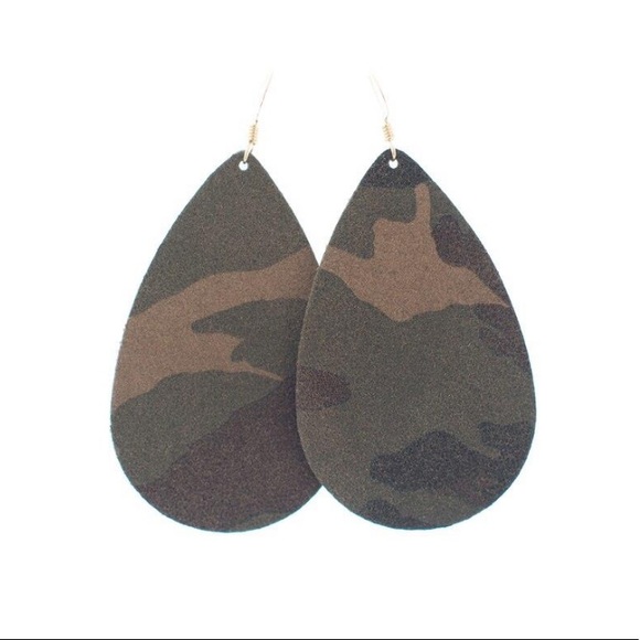 nickel & suede Jewelry - Nickel & Suede | Camo suede leather earrings